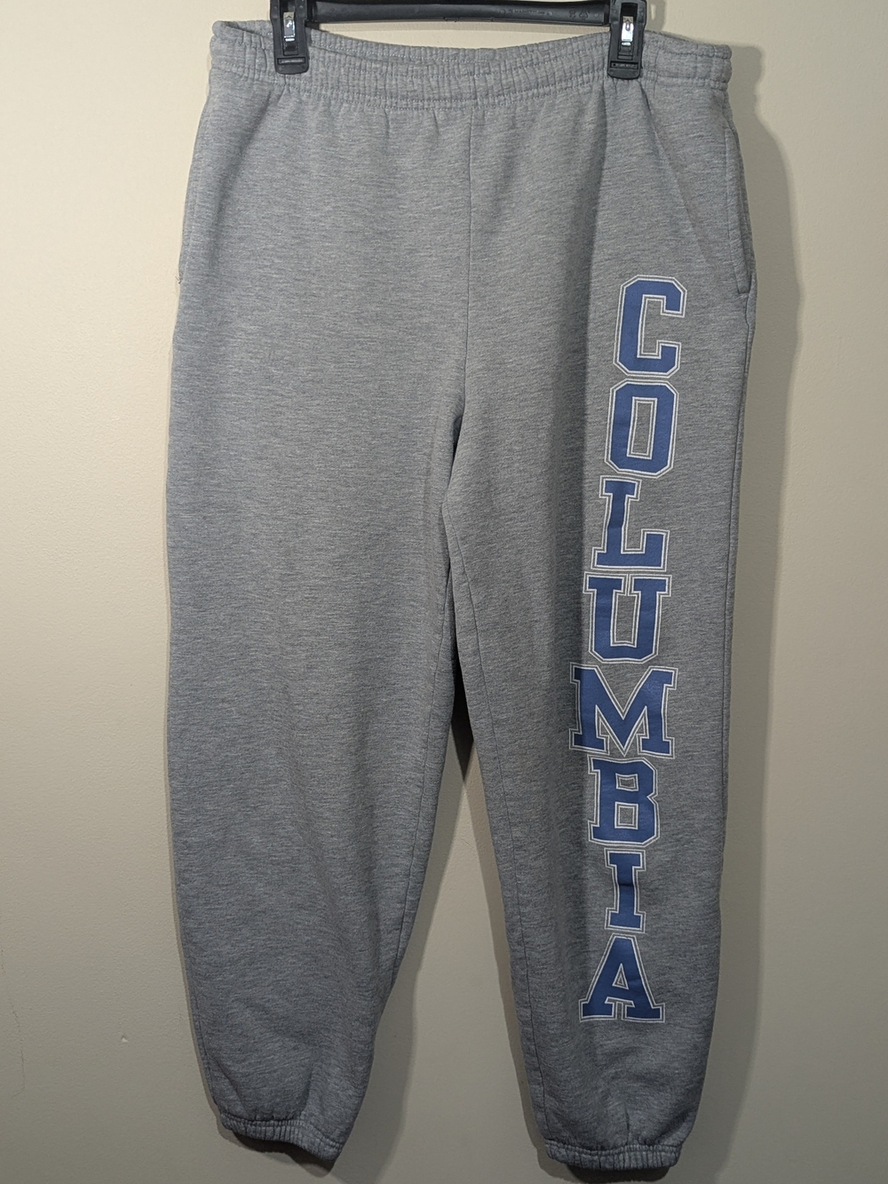 Jansport Columbia Sweatpants Medium Gray Joggers Spellout Logo Y2K Vintage Style